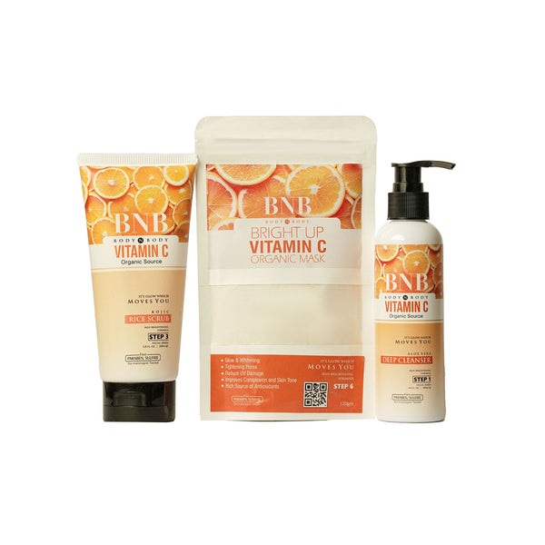 BNB Vitamin C Bright Up Kit (Cleanser+ Scrub+Mask)